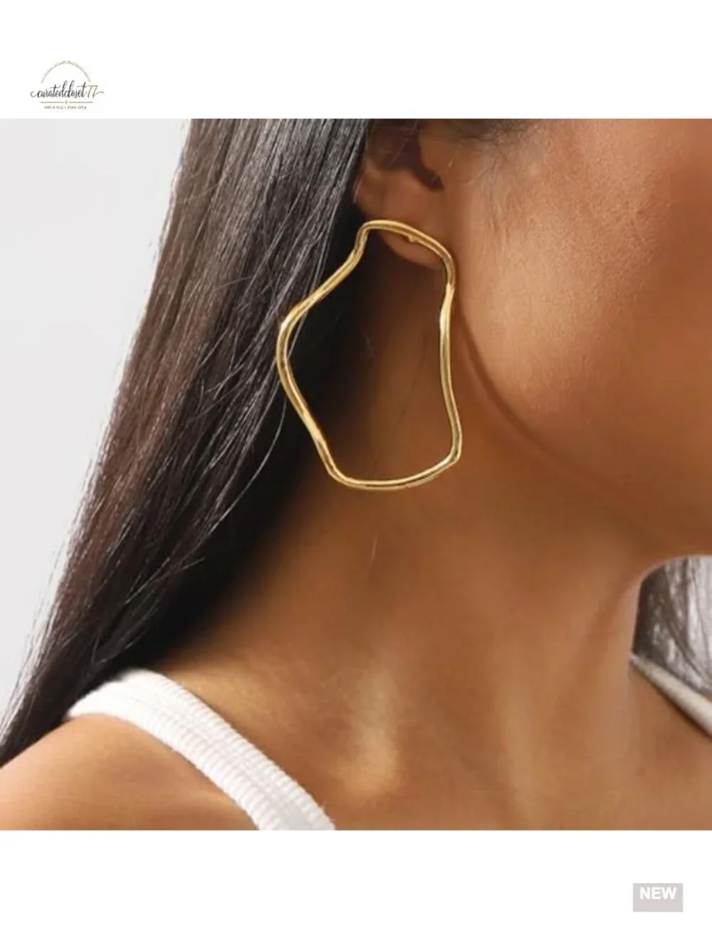 Exaggerated Large Irregular Dangle Geometric Metal Earrings Statement Hanging
